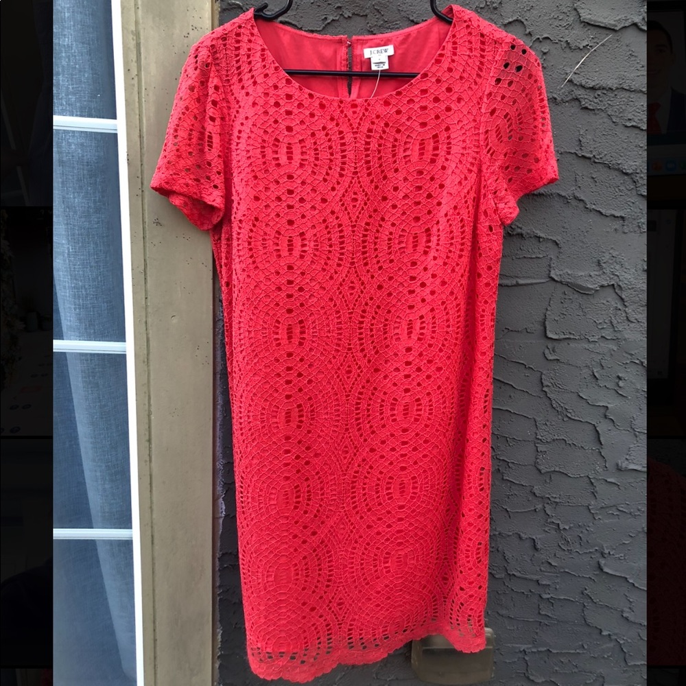 JCrew | Coral Lace Dress